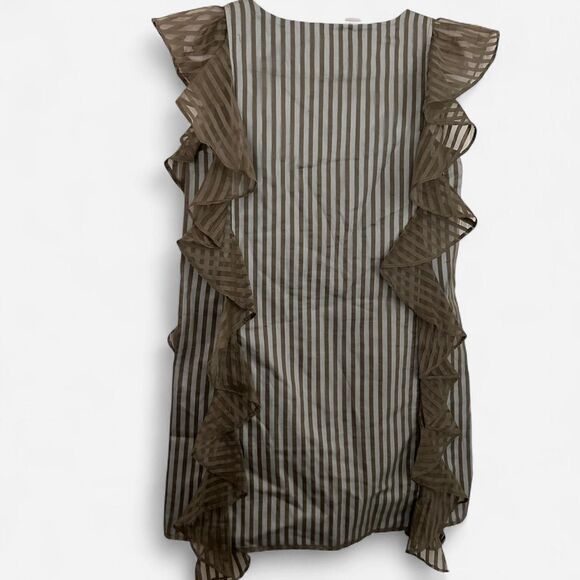 Koch Noah shift Semi-Sheer Striped Ruffle Dress | Indie Luxe Quiet Boho Minimal - Picture 3 of 6